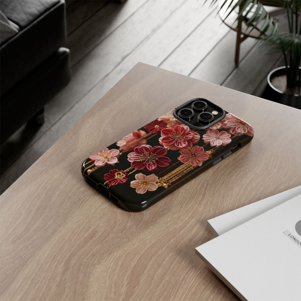 Silk Blossom Kanzashi · Tough Phone Case for iPhone · Pink