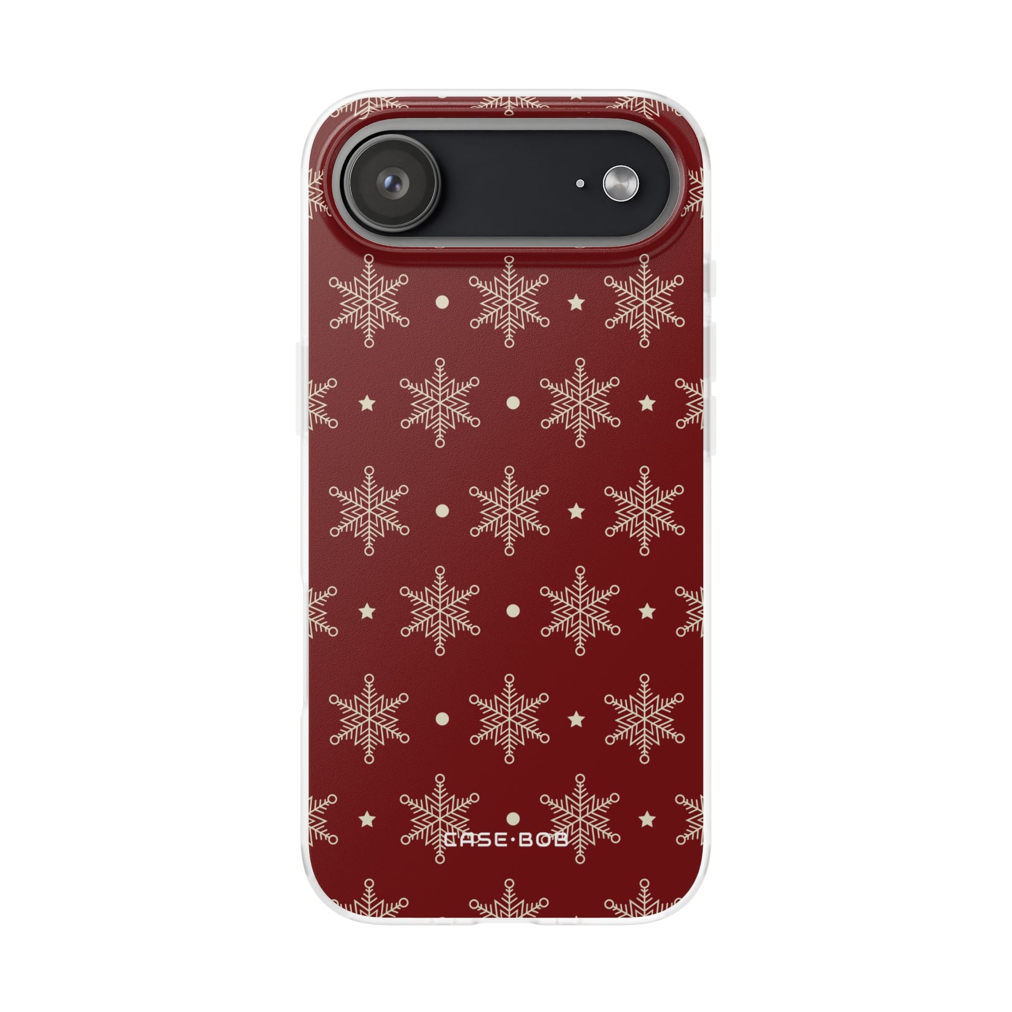 Cream Snowflake Crimson iPhone 17 Air Case - Soft - CASE•BOB