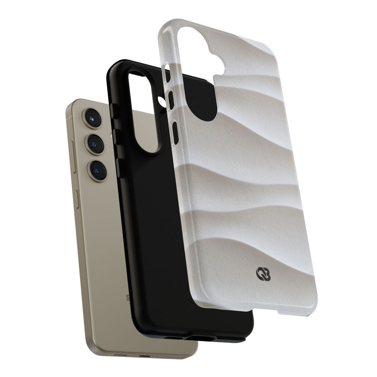 White Tough Phone Case for Samsung - Arctic Flow Ridges