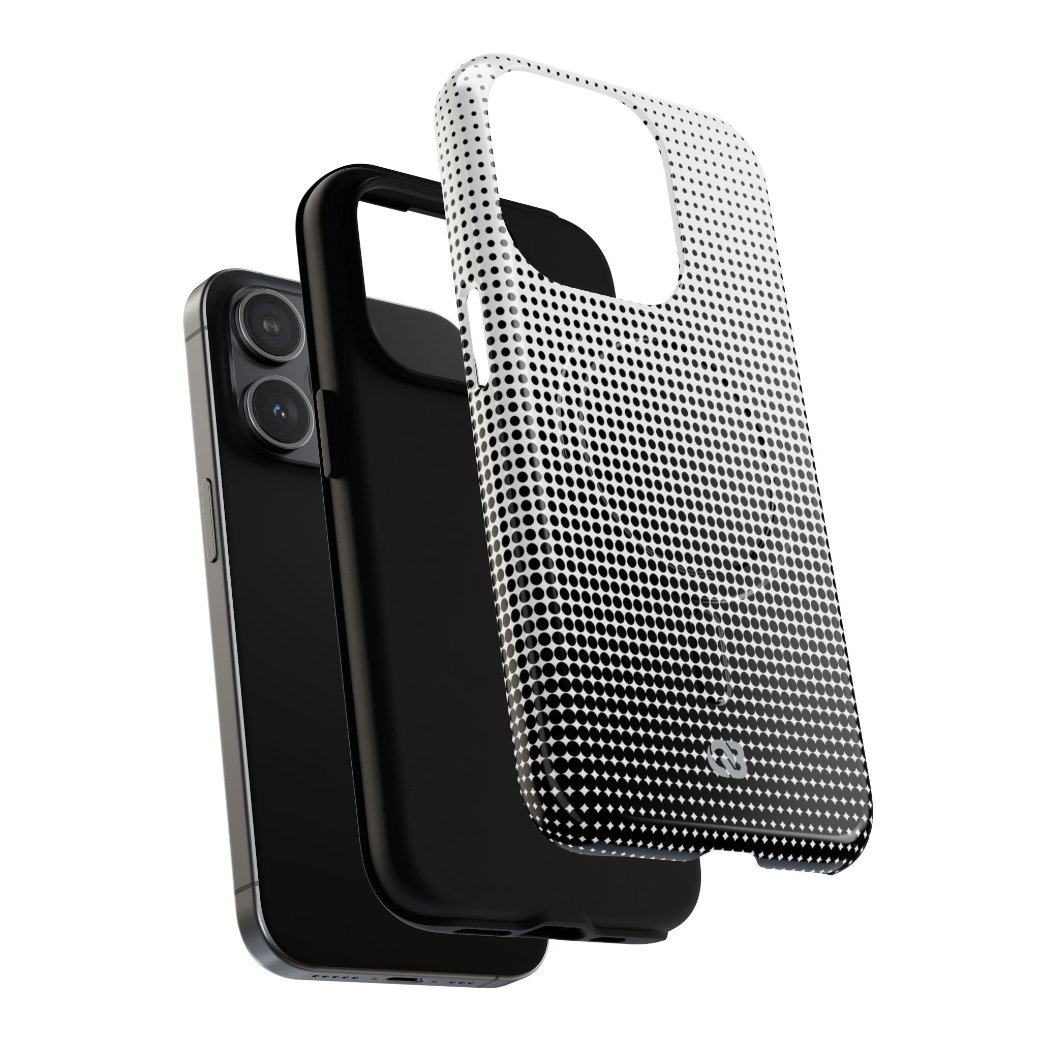 Black Tough 2.0 Magsafe Phone Case for iPhone - Obsidian Halftone Flux