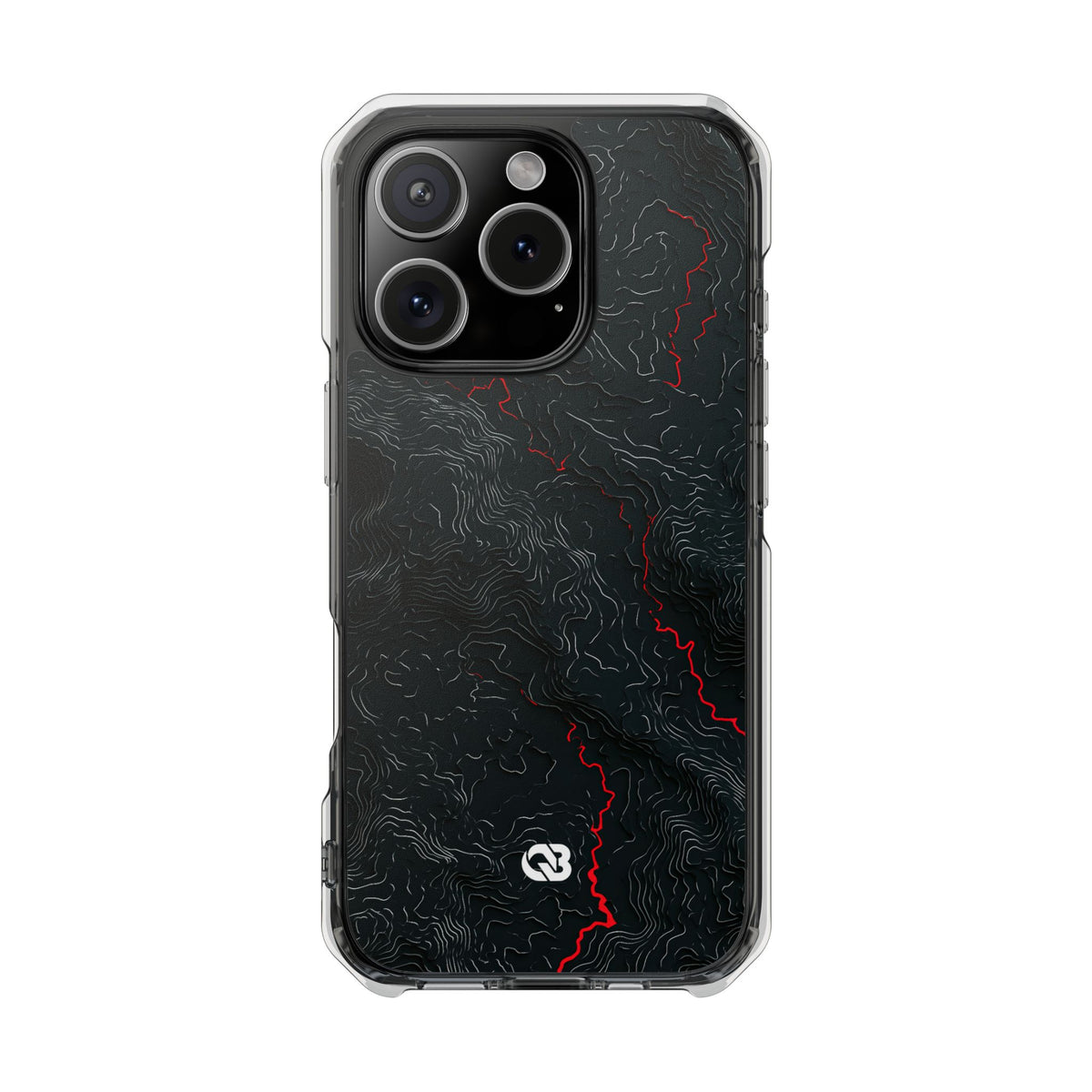 Crimson Rift · Clear Impact Magnetic Phone Case for iPhone · Black