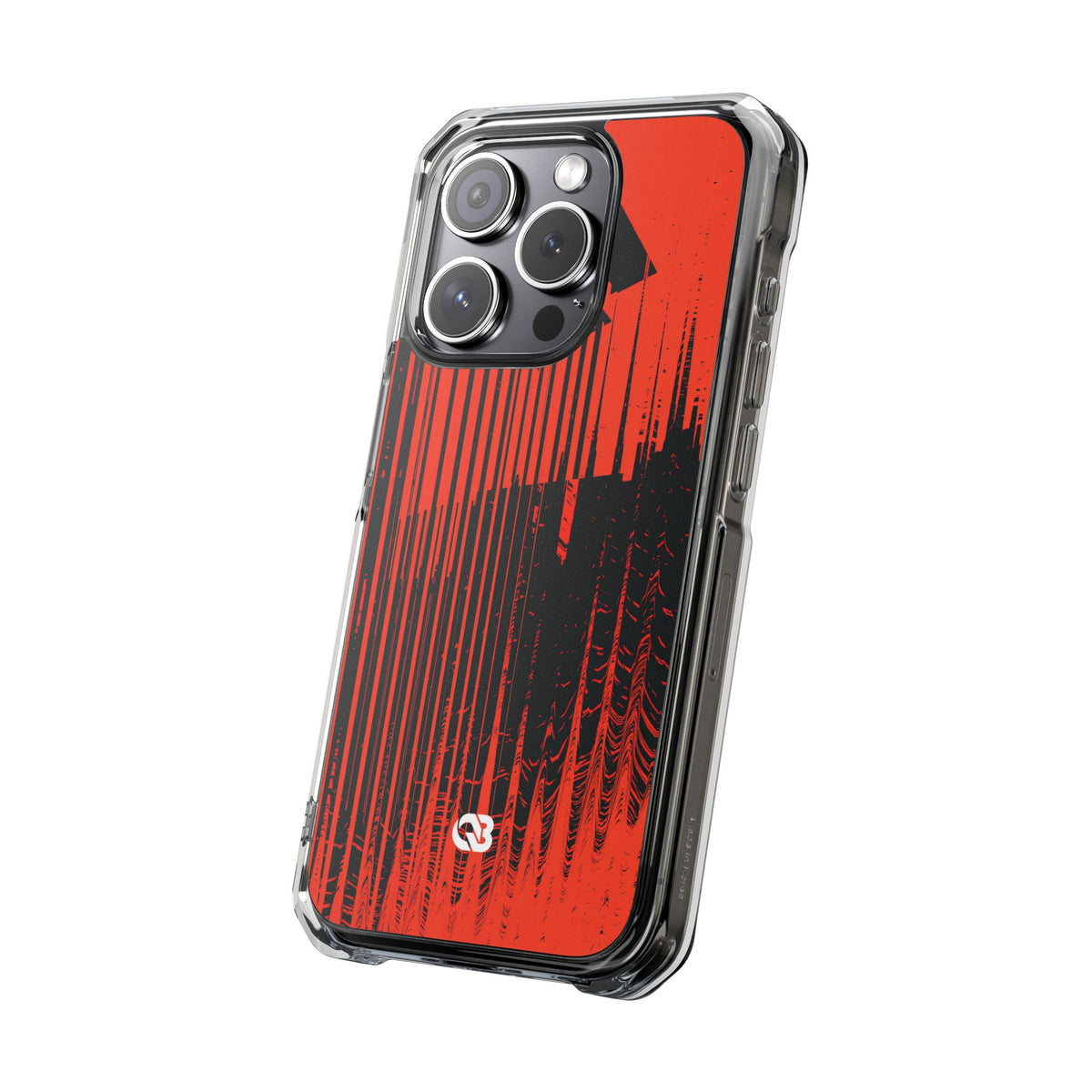 Red Impact MagSafe Phone Case for iPhone - Crimson Brutalist Distortion