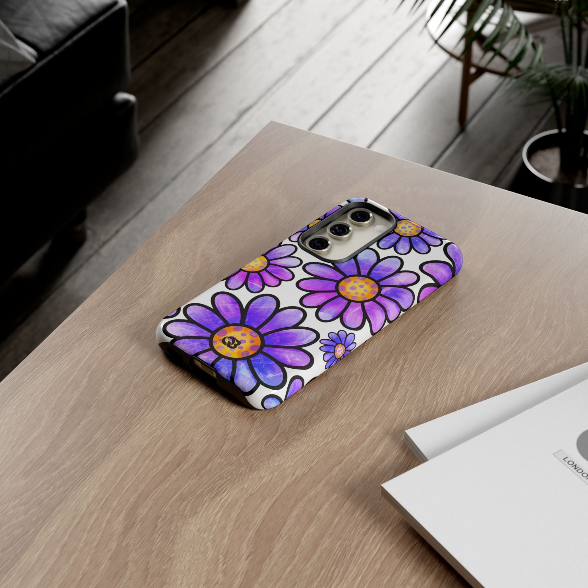 Violet Grunge Bloom · Tough Phone Case for Samsung