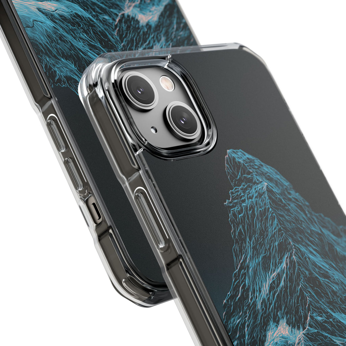 Glacial Alpine Peak · Clear Impact Magnetic Phone Case for iPhone · Blue