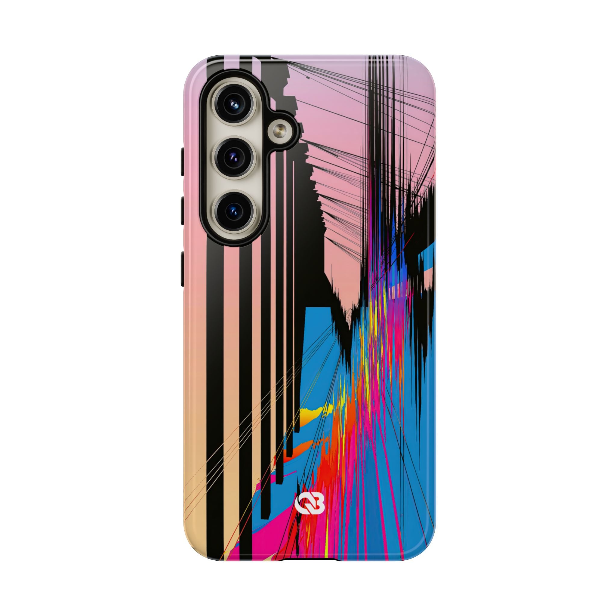 Blue Tough Phone Case for Samsung - Fractured Data Skyline