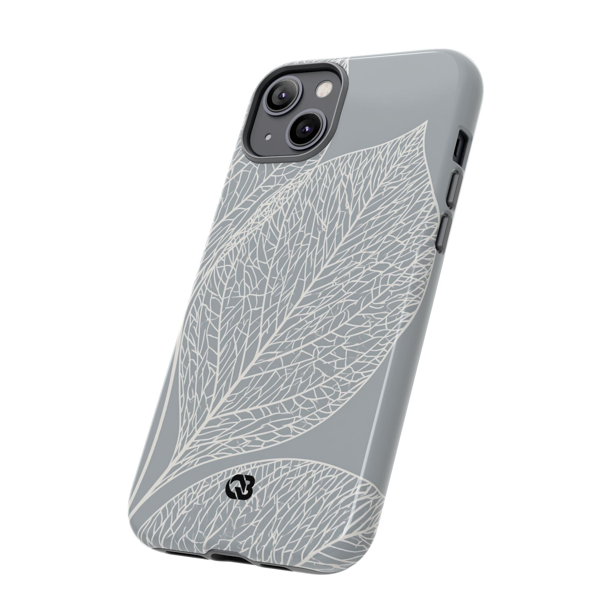 Grey Tough Phone Case for iPhone - Frosted Ash Veins