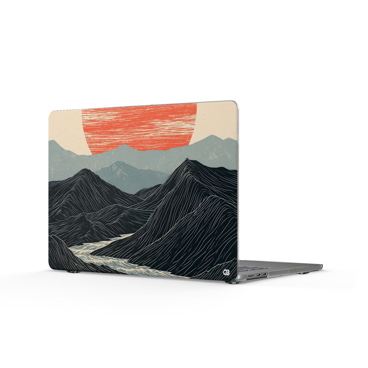 Crimson Ridge Horizon · Clear Hard Case for MacBook · Black