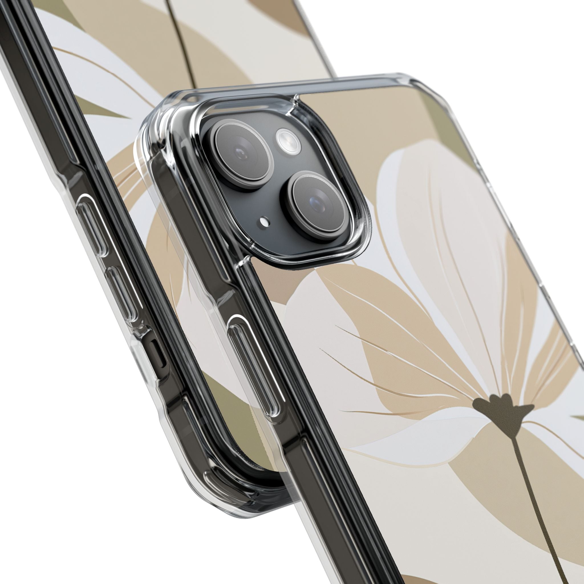 Beige Impact MagSafe Phone Case for iPhone - Sage Linen Magnolia