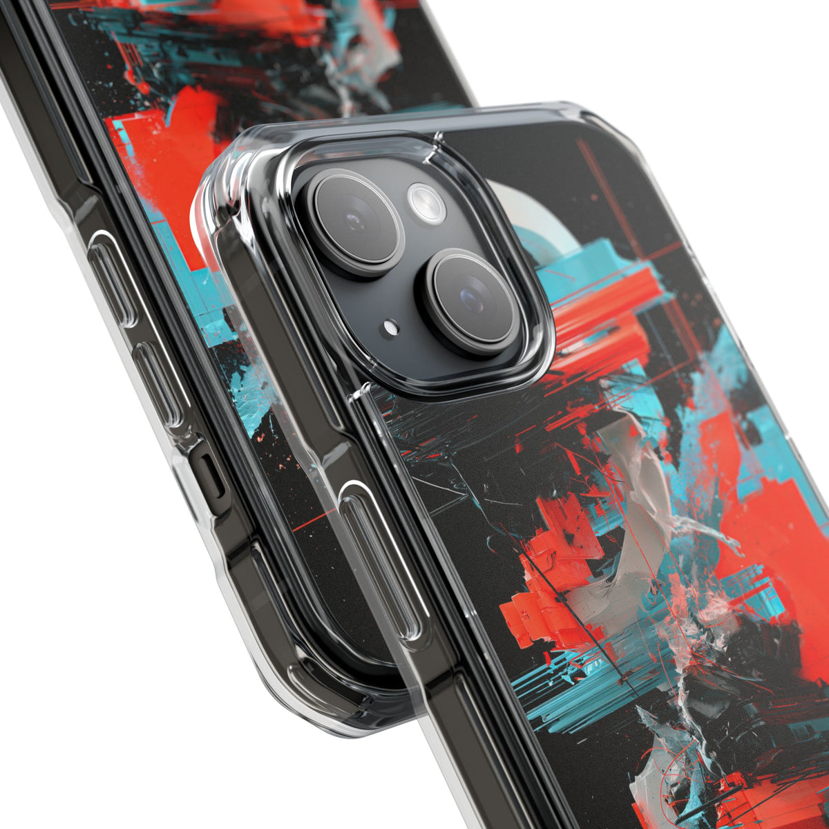 Fragmented Cyber Core · Clear Impact Magnetic Phone Case for iPhone · Black