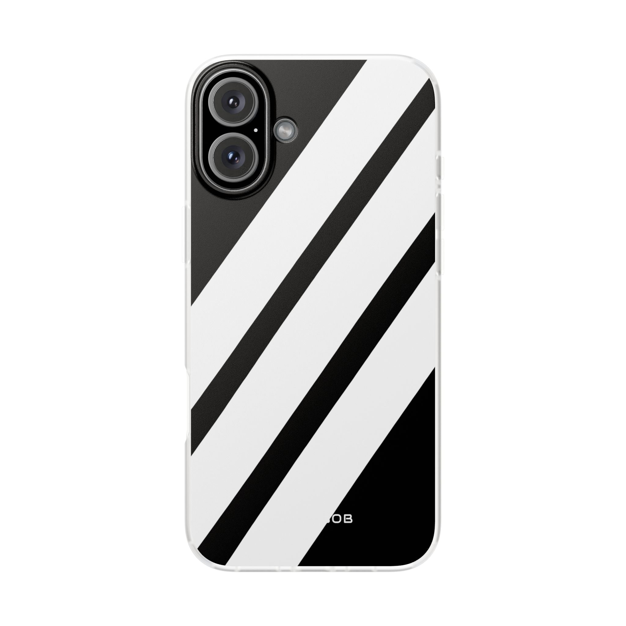 Diagonale Streifen Noir iPhone 16 Plus Case - Soft