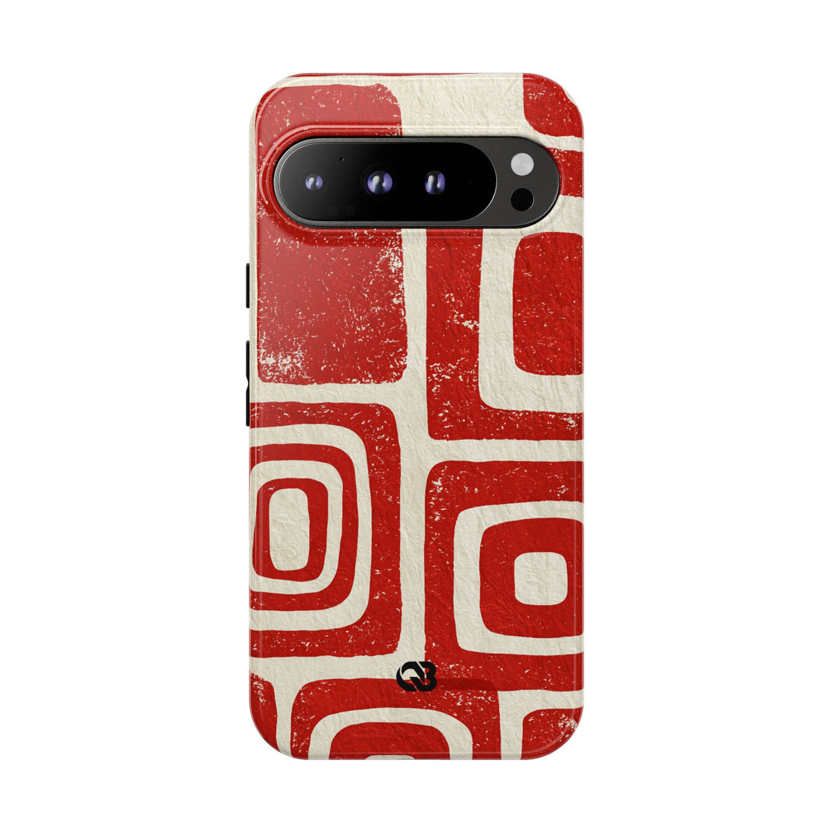 Vermilion Block Motif · Tough Phone Case for Pixel · Red