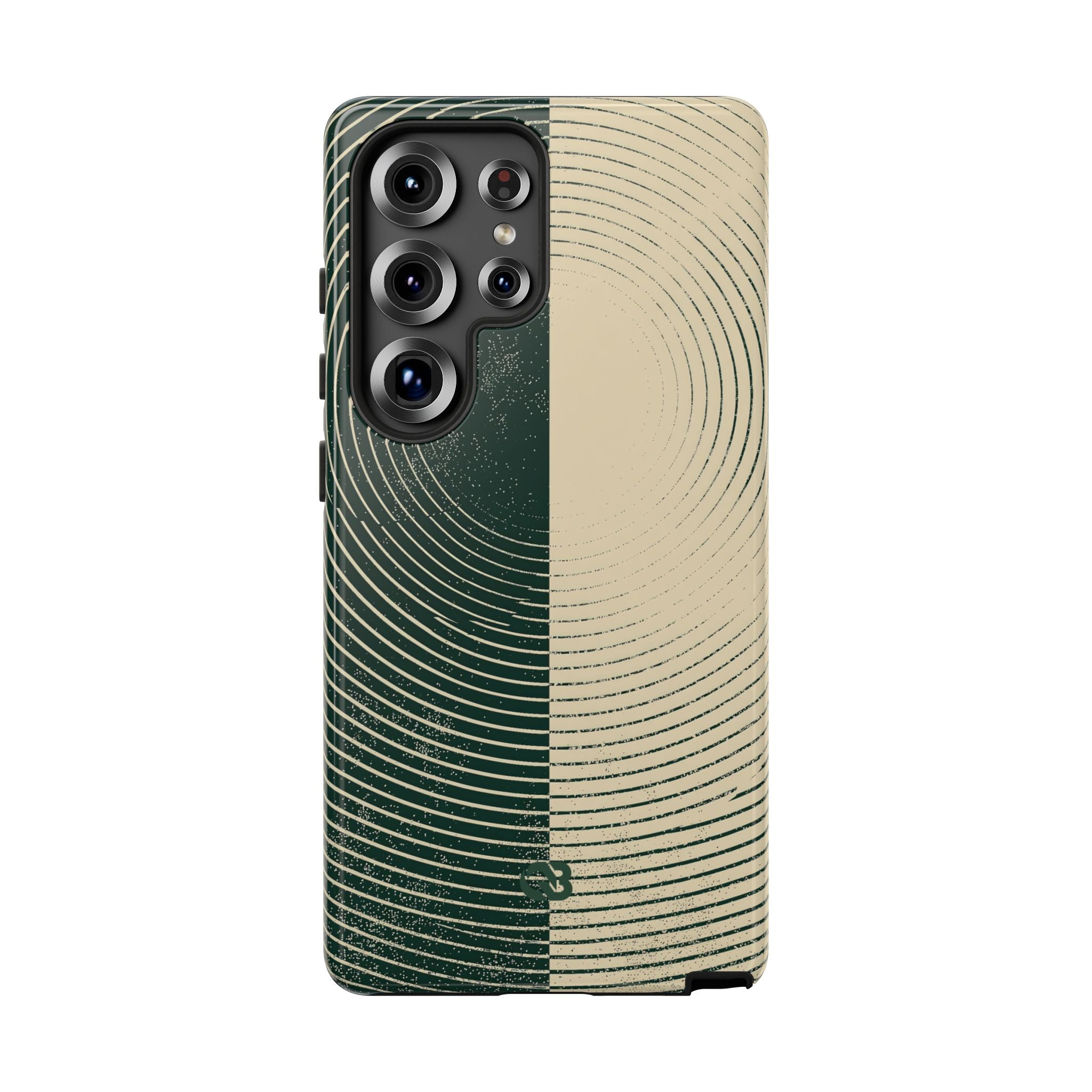 Green Tough Phone Case for Samsung - Evergreen Split Grain