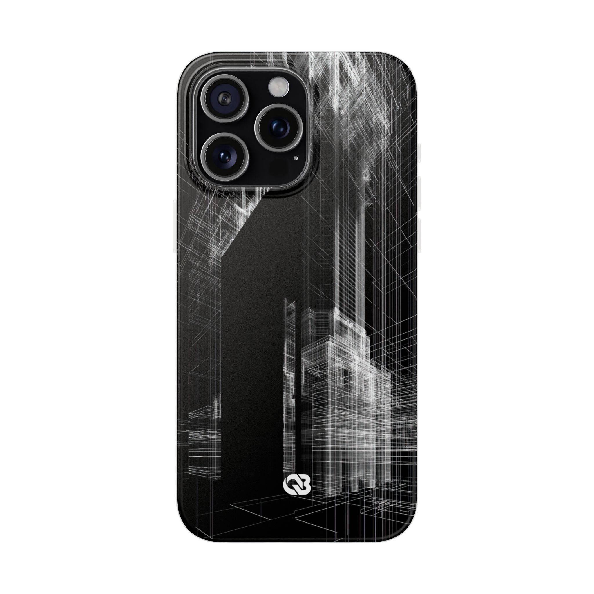 Black Lite Phone Case for iPhone - Ghost Urban Wireframe