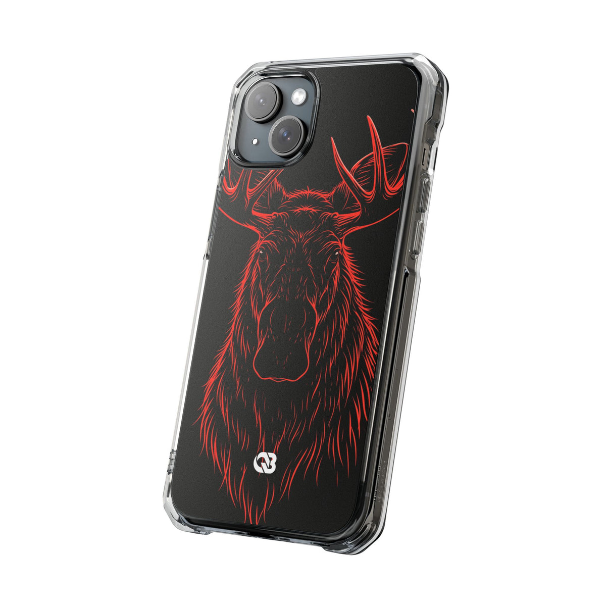 Crimson Horizon Moose · Impact Magnetic Phone Case for iPhone · Black