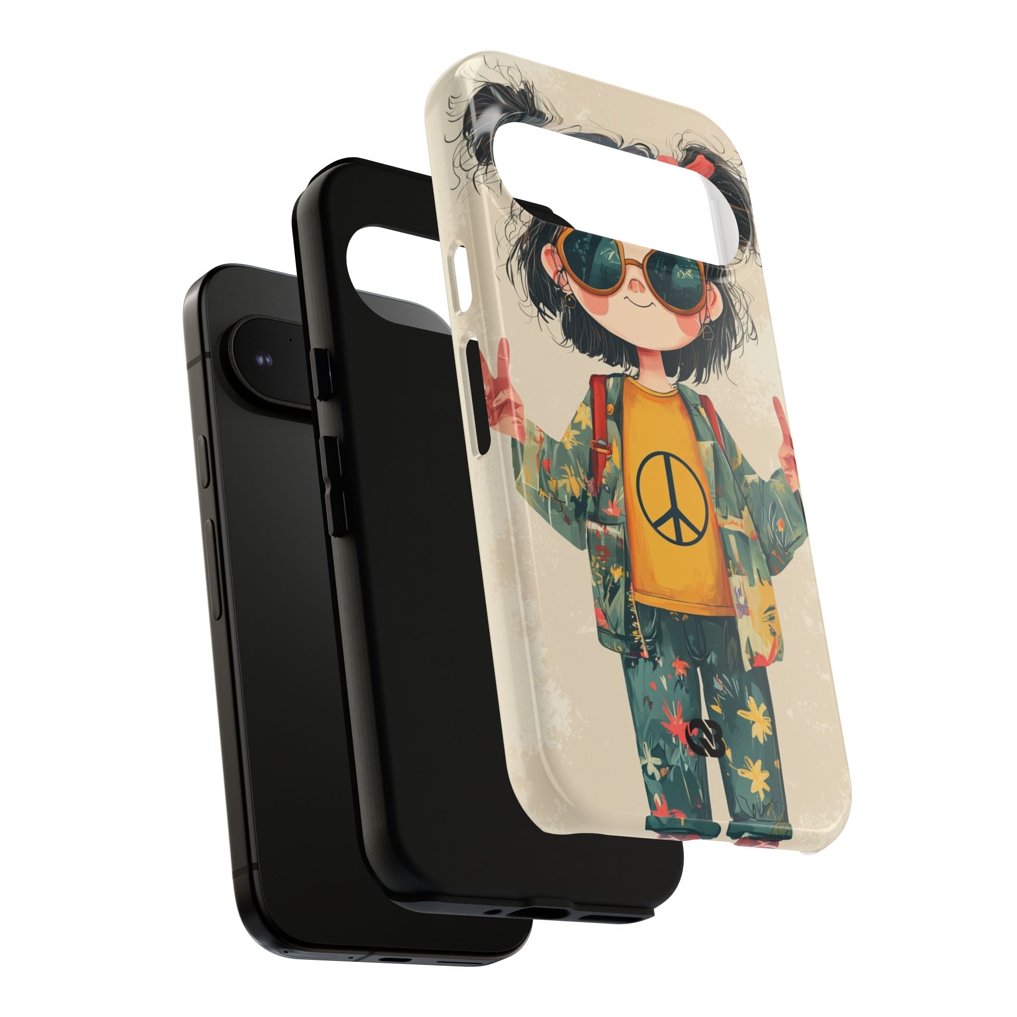 Retro Peace Girl · Coque de téléphone Tough pour Google Pixel