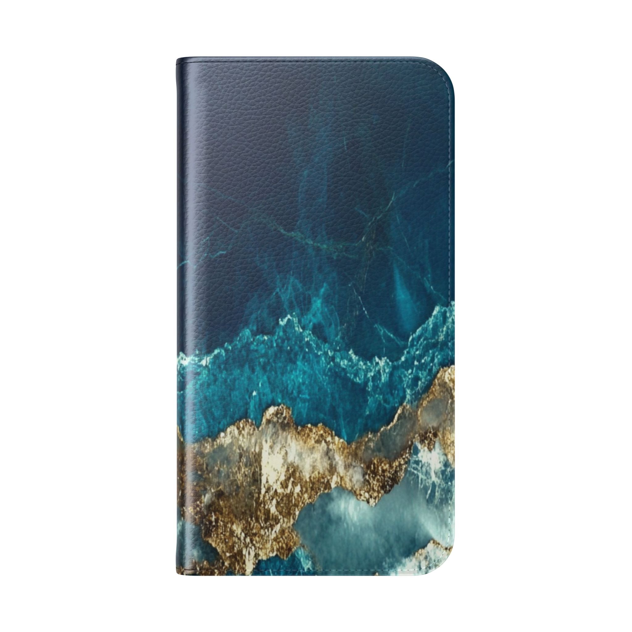 Golden Fracture Teal - iPhone 16 Plus Case - Wallet