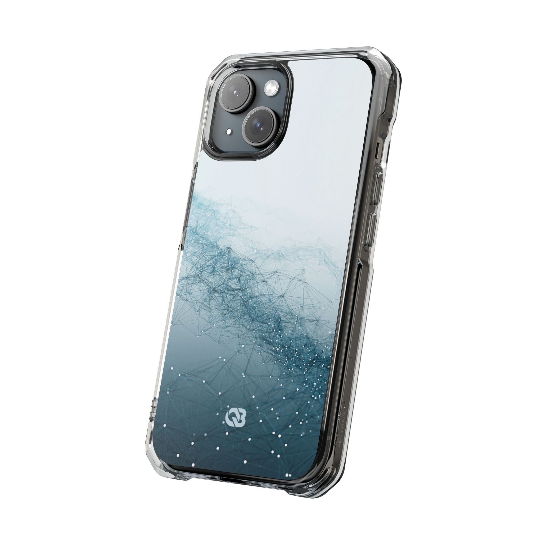 Teal Impact MagSafe Phone Case for iPhone - Cyan Vector Lattice