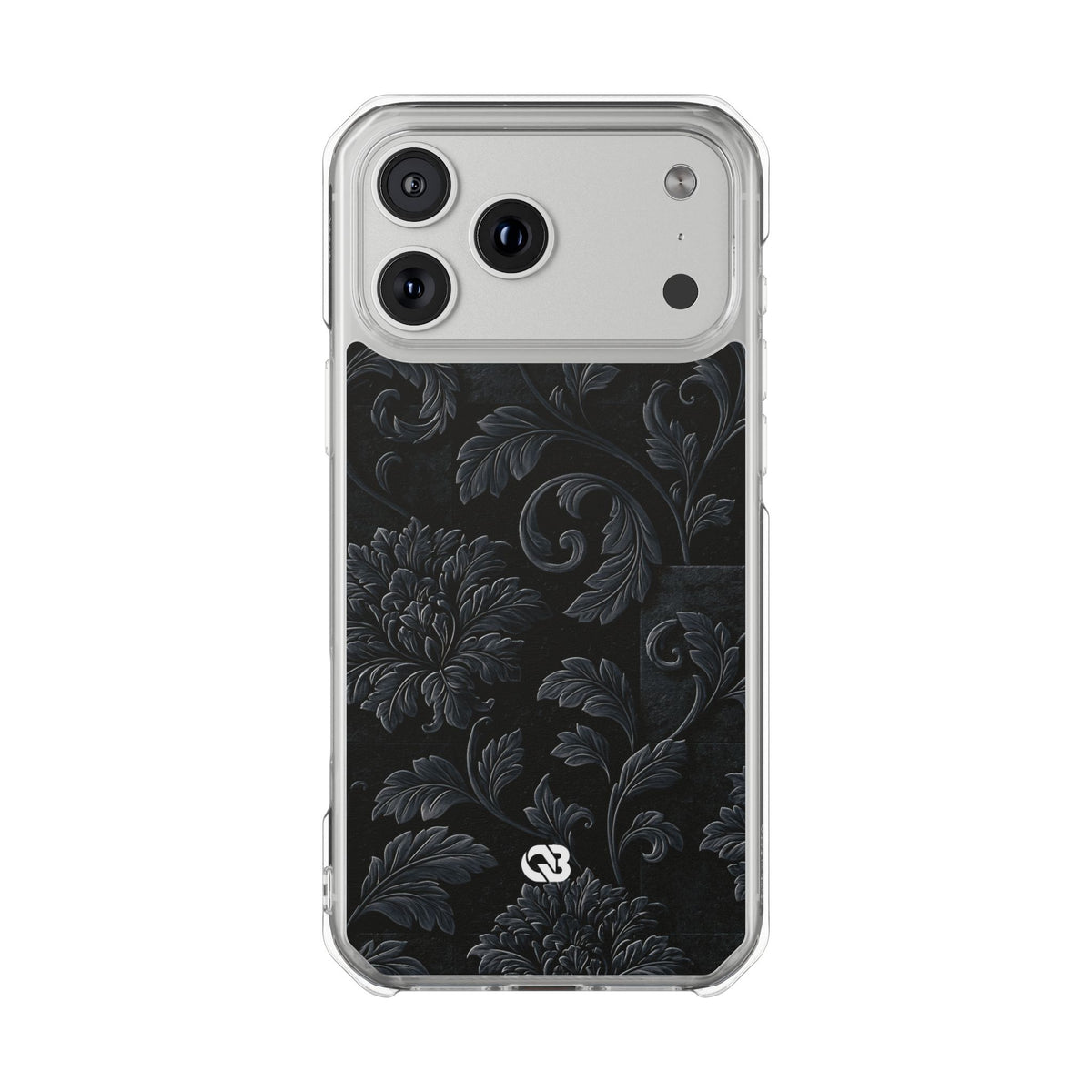 Obsidian Damask · Clear Impact Magnetic Phone Case for iPhone · Black
