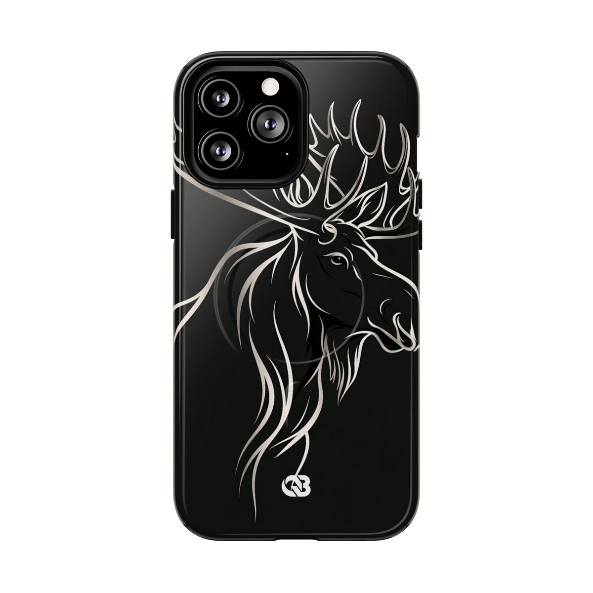 Nordic Moose Contour · Tough 2.0 Magnetic Phone Case for iPhone · Black
