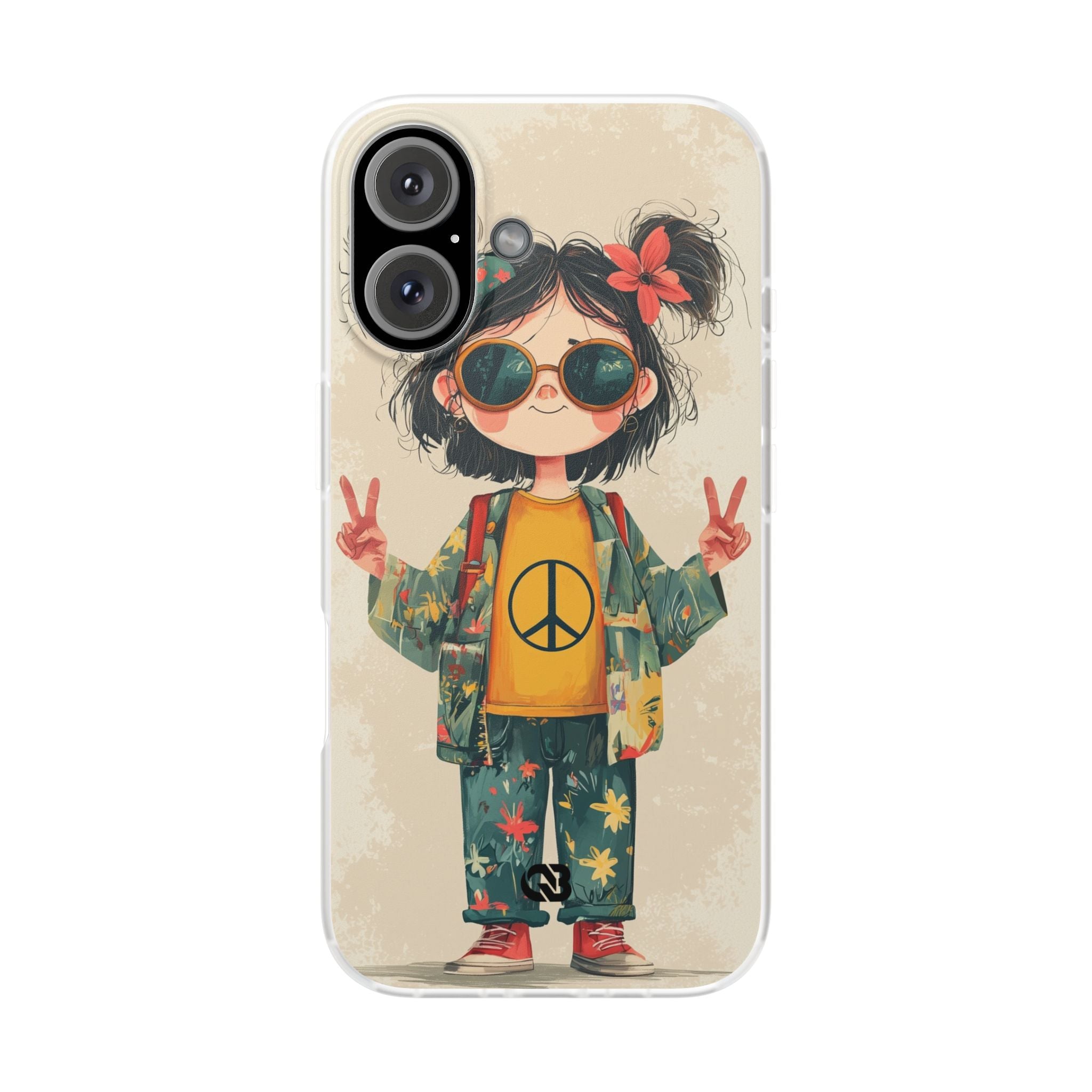 Retro Peace Girl · Soft Phone Case for iPhone
