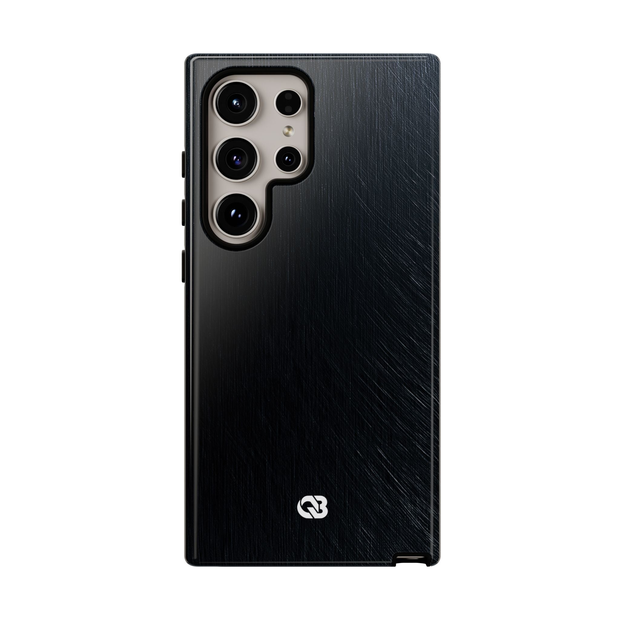 Black Tough Phone Case for Samsung - Midnight Brushed Grain