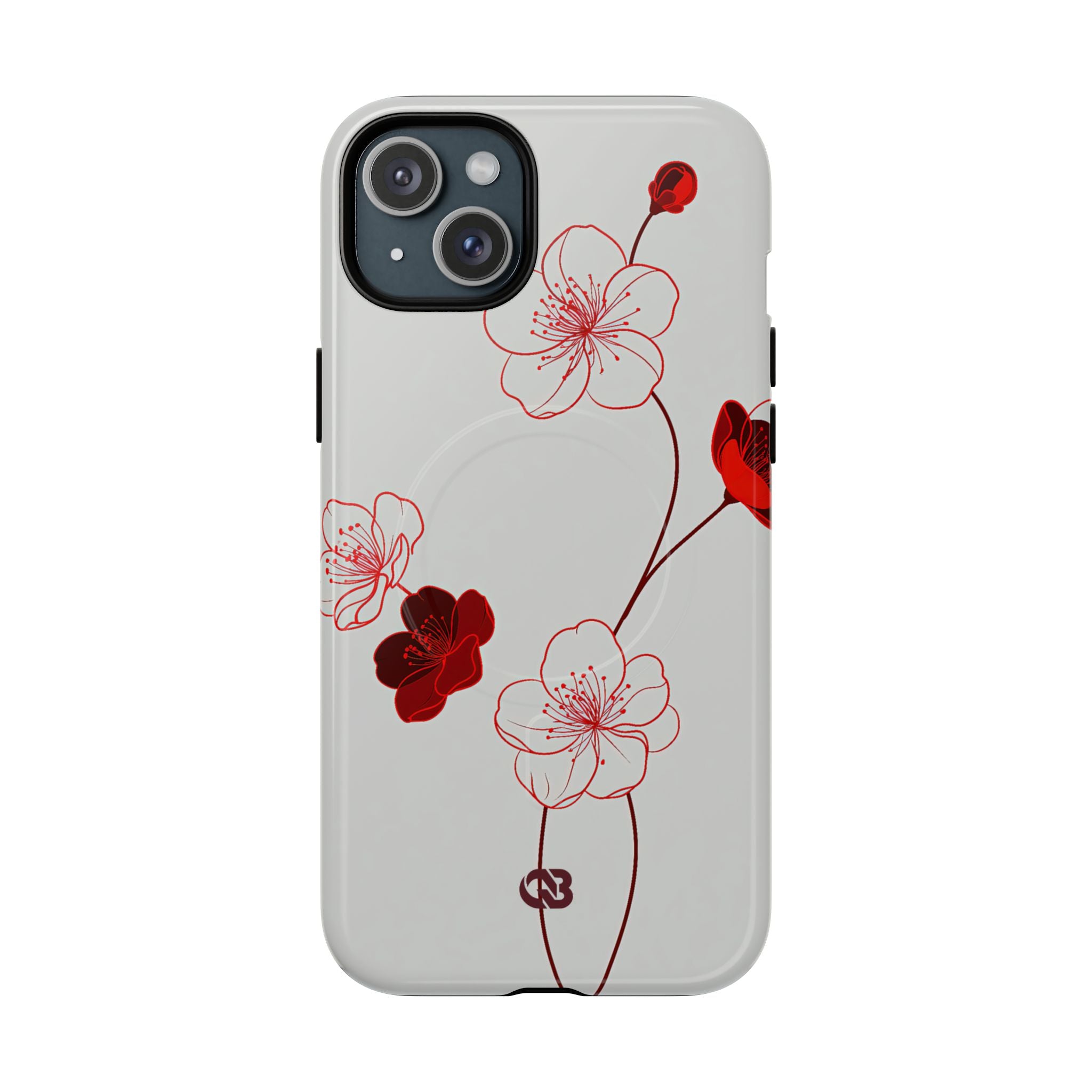 Red Tough 2.0 Magsafe Phone Case for iPhone - Kyoto Ember Bloom