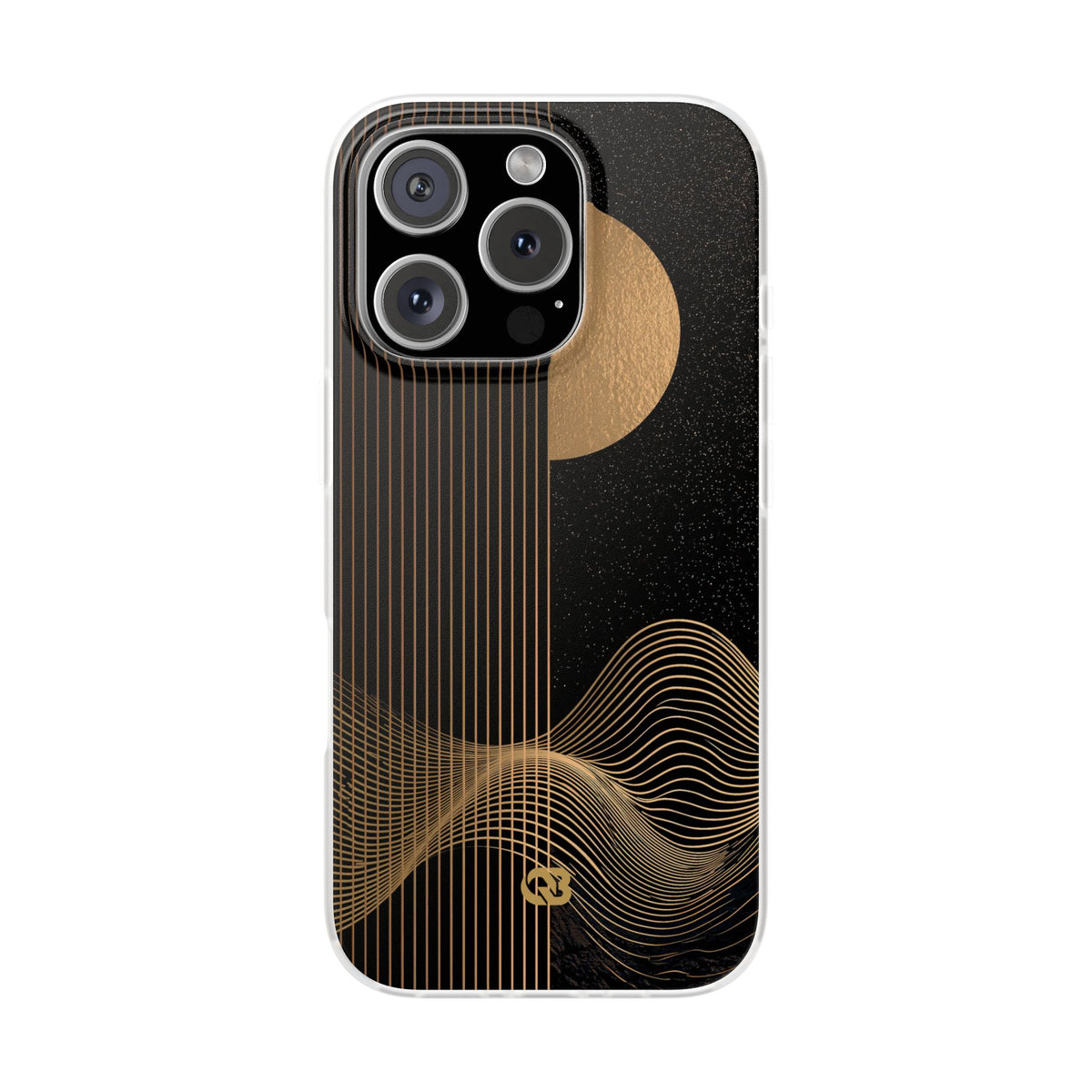 Gold Lite Phone Case for iPhone - Gilded Obsidian Dunes