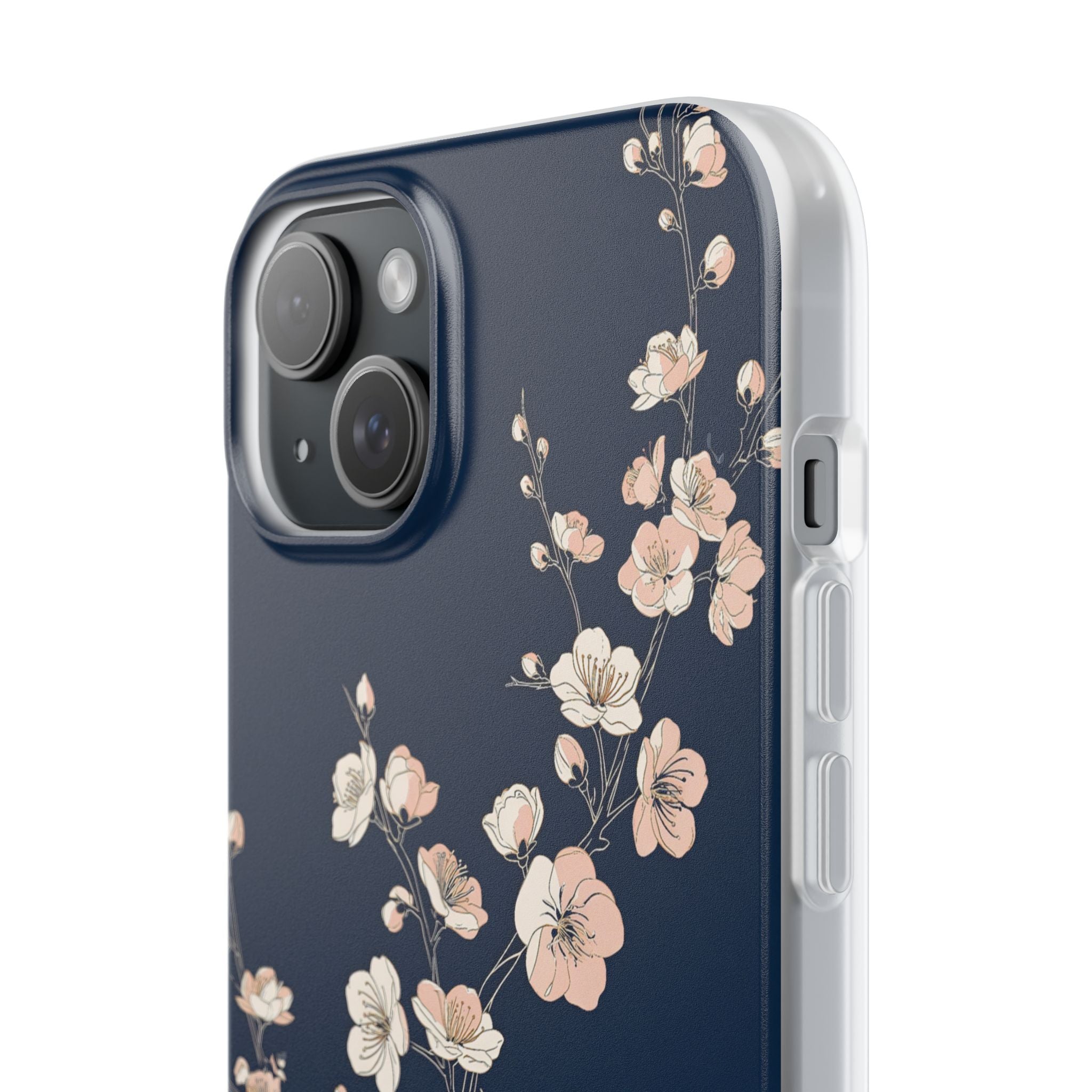 Blue Lite Phone Case for iPhone - Midnight Peach Sakura