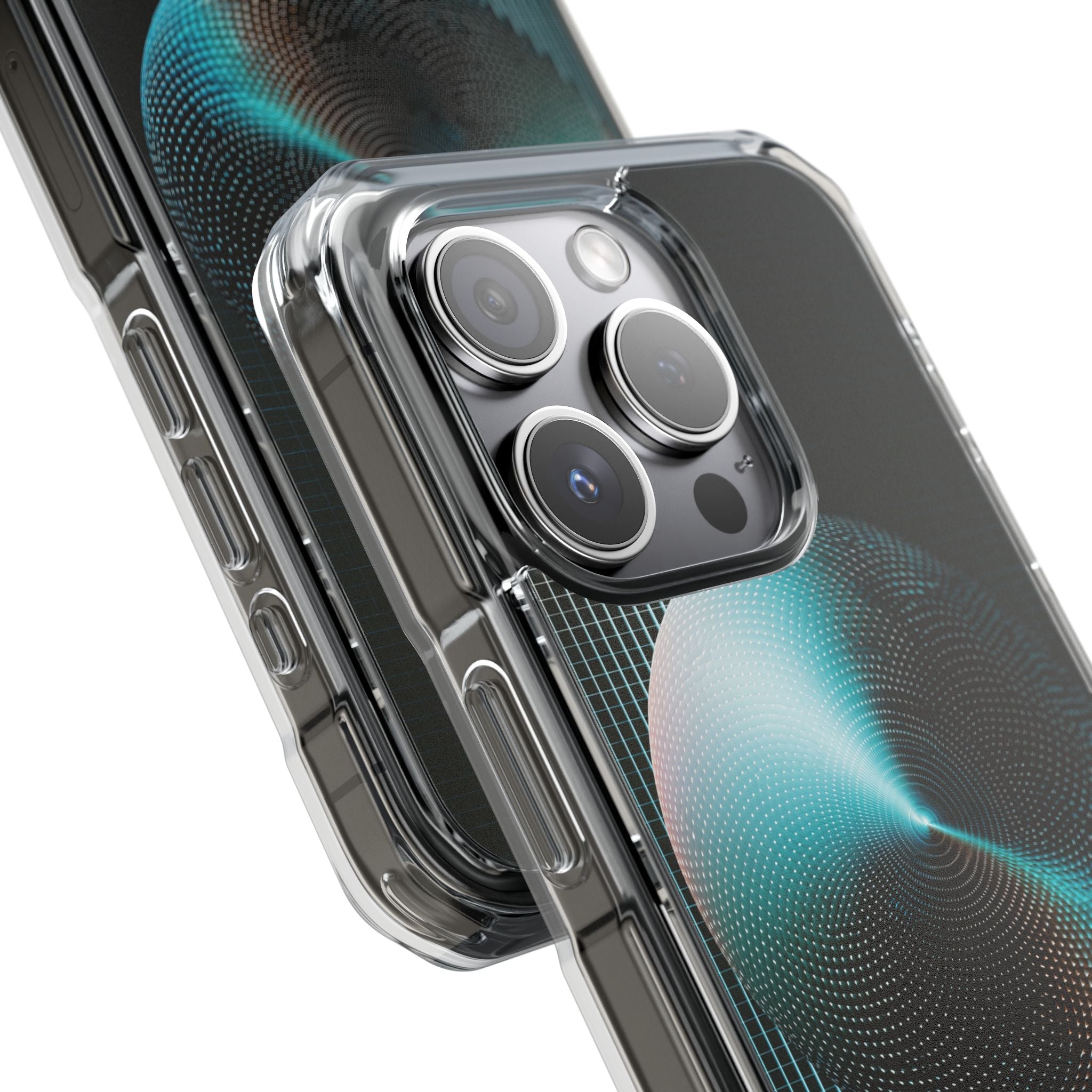 Blue Impact MagSafe Phone Case for iPhone - Cyan Vector Sphere
