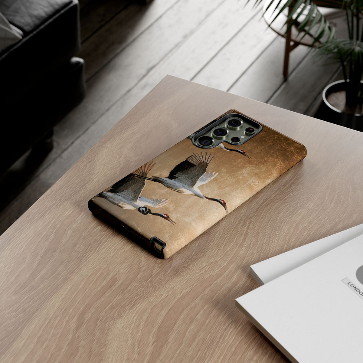 Golden Crane Flight · Tough Phone Case for Samsung · Gold