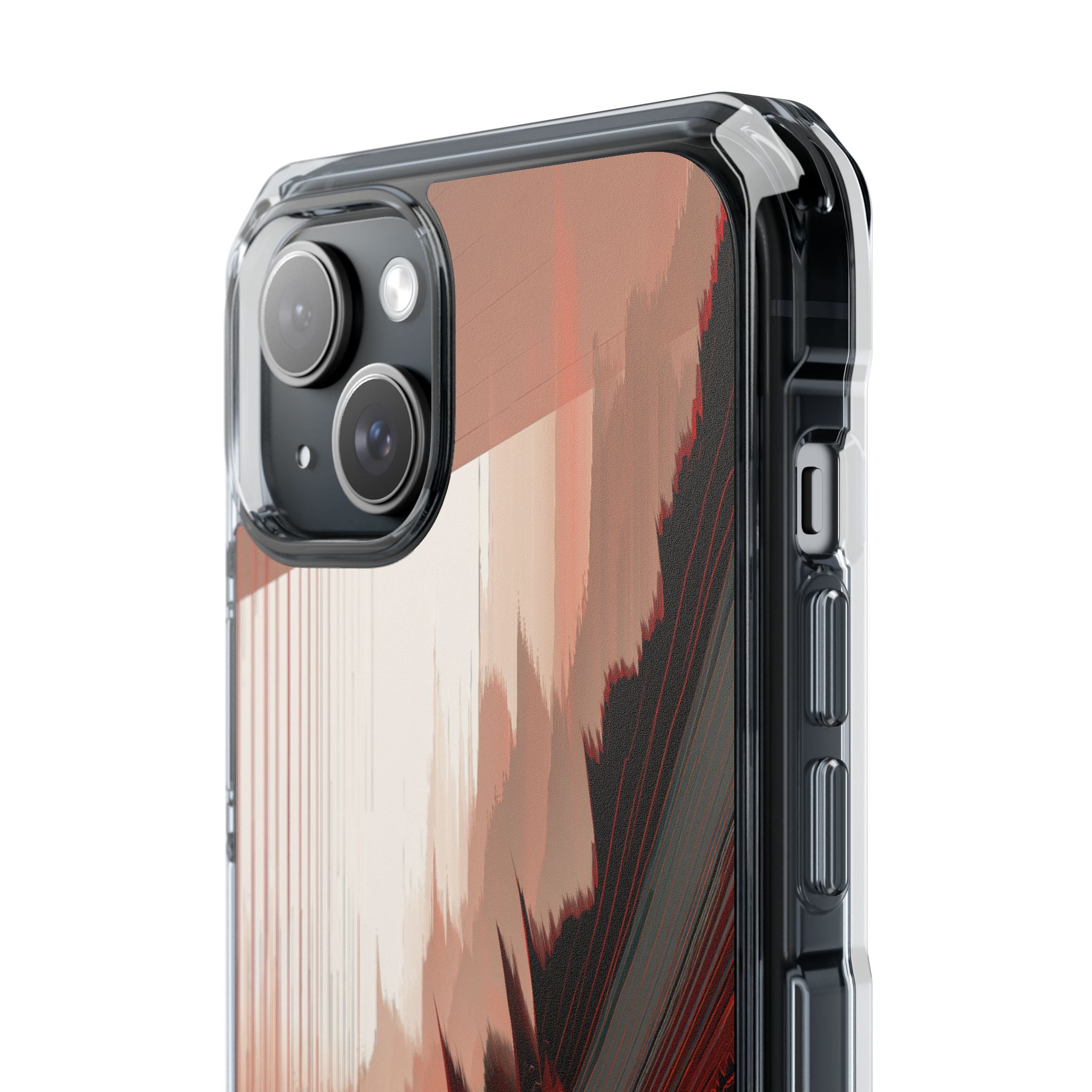 Red Impact MagSafe Phone Case for iPhone - Crimson Pulse Horizon