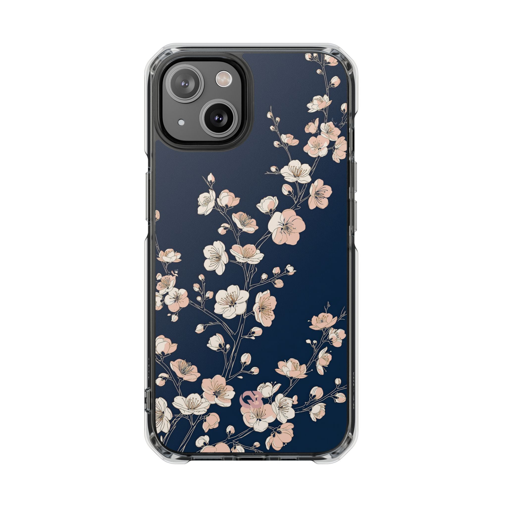 Blue Impact MagSafe Phone Case for iPhone - Midnight Peach Sakura