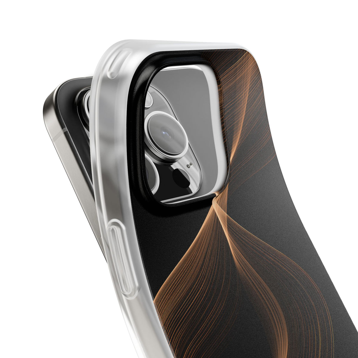 Amber Contour Flow · Lite Phone Case for iPhone · Black