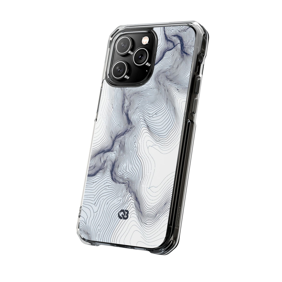 Nordic Ridge Contour · Clear Impact Magnetic Phone Case for iPhone · White