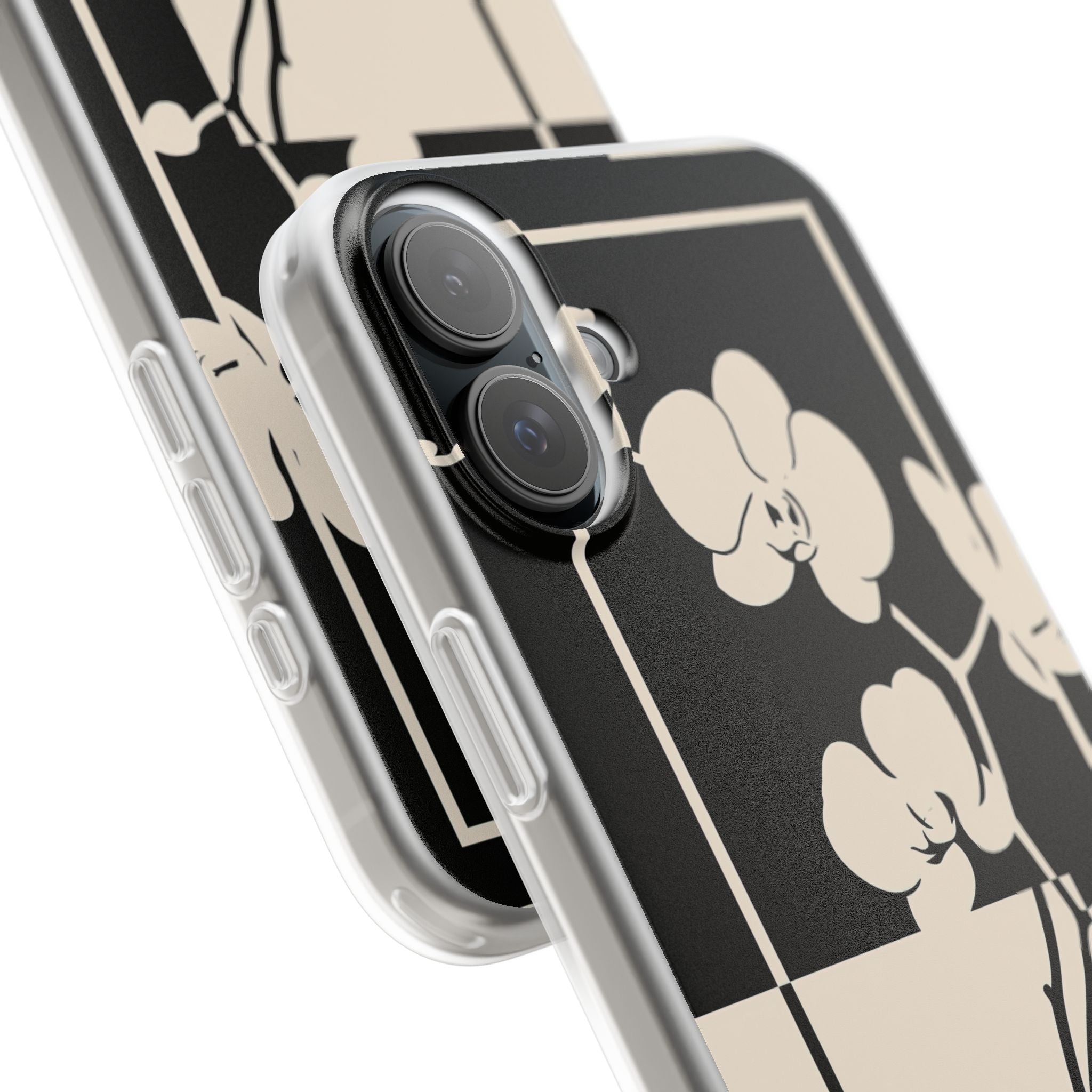 Beige Lite Phone Case for iPhone - Nocturnal Orchid Frame