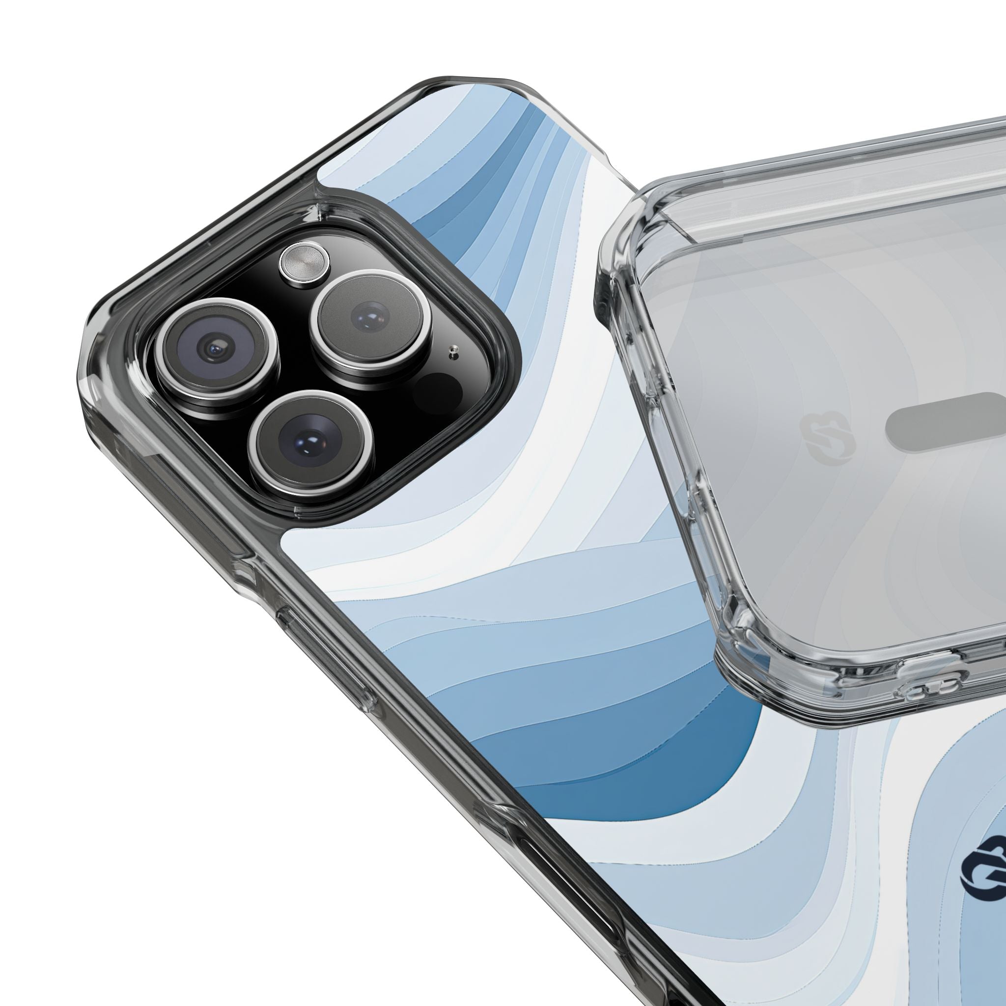 Blue Impact MagSafe Phone Case for iPhone - Glacial Indigo Flow