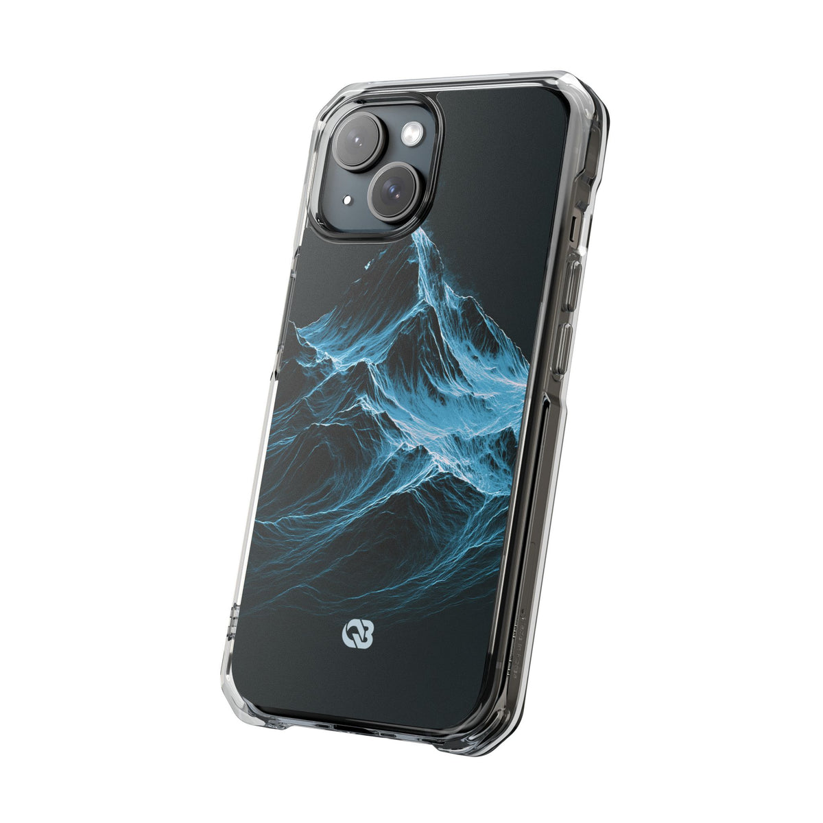 Nordic Frost Peak · Clear Impact Magnetic Phone Case for iPhone · Blue