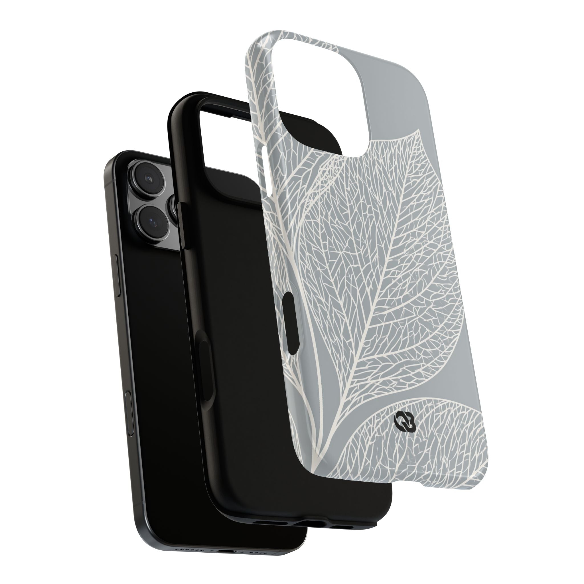Grey Tough Phone Case for iPhone - Frosted Ash Veins