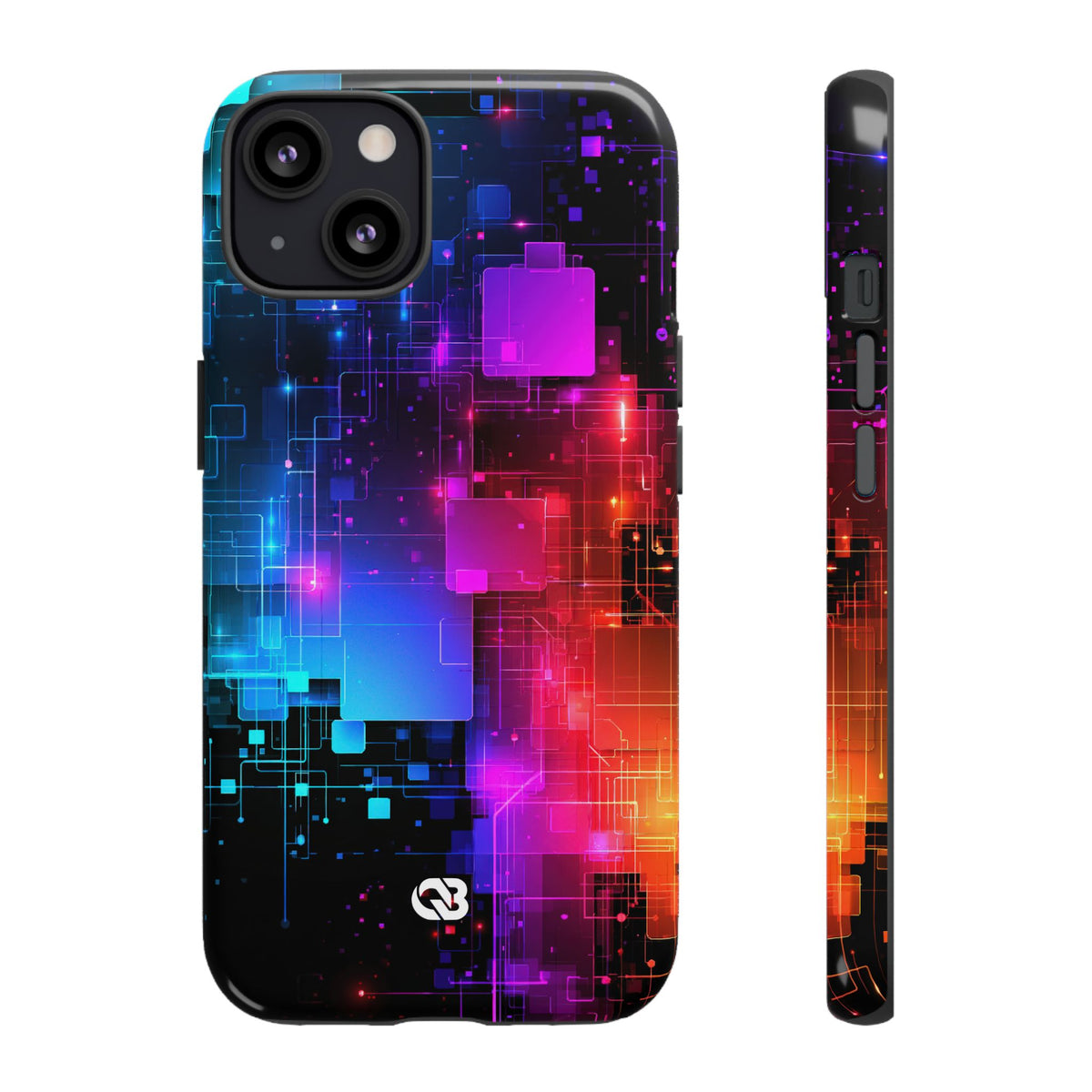 Spectral Circuit Grid · Tough Phone Case for iPhone · Black