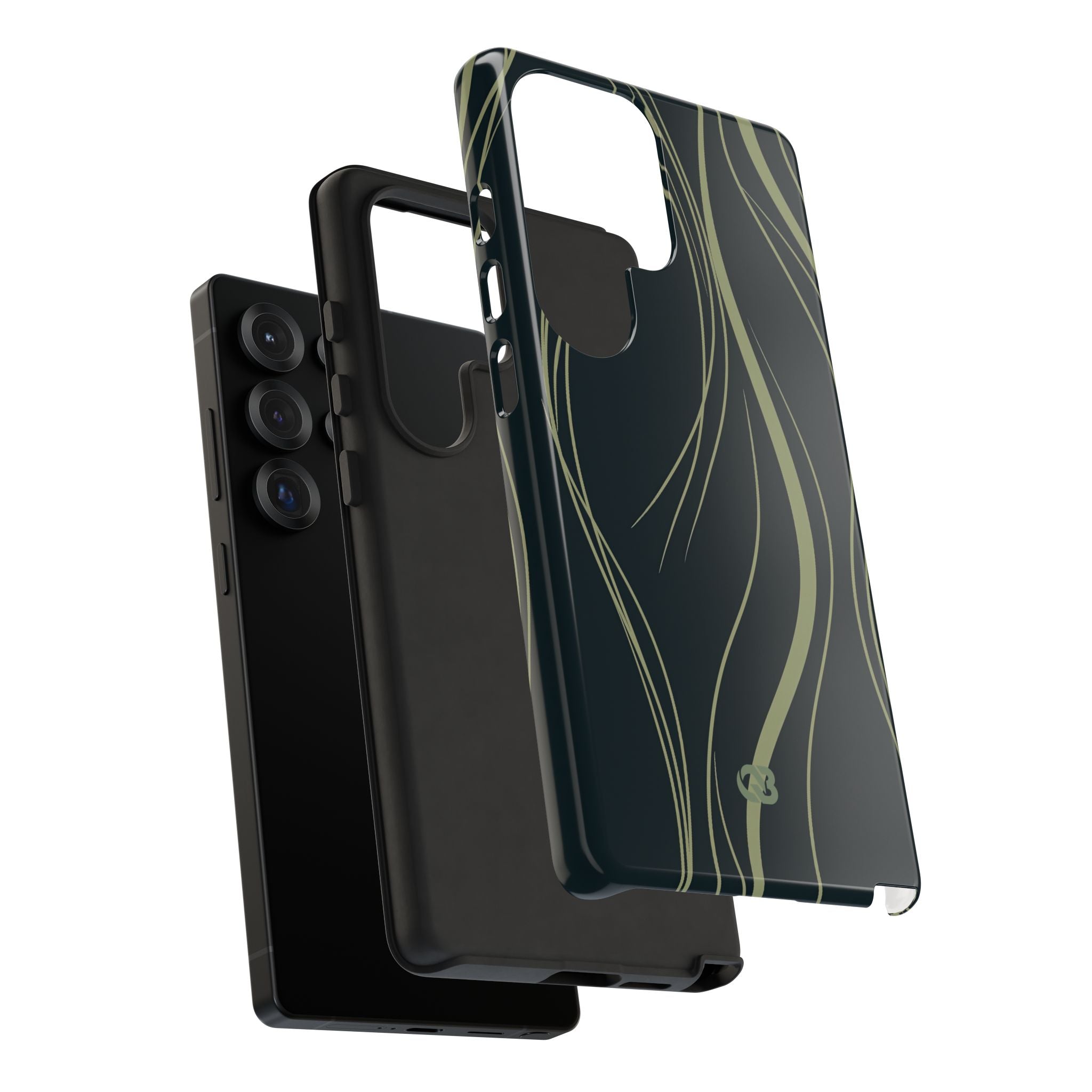 Green Tough Phone Case for Samsung - Obsidian Sage Flow