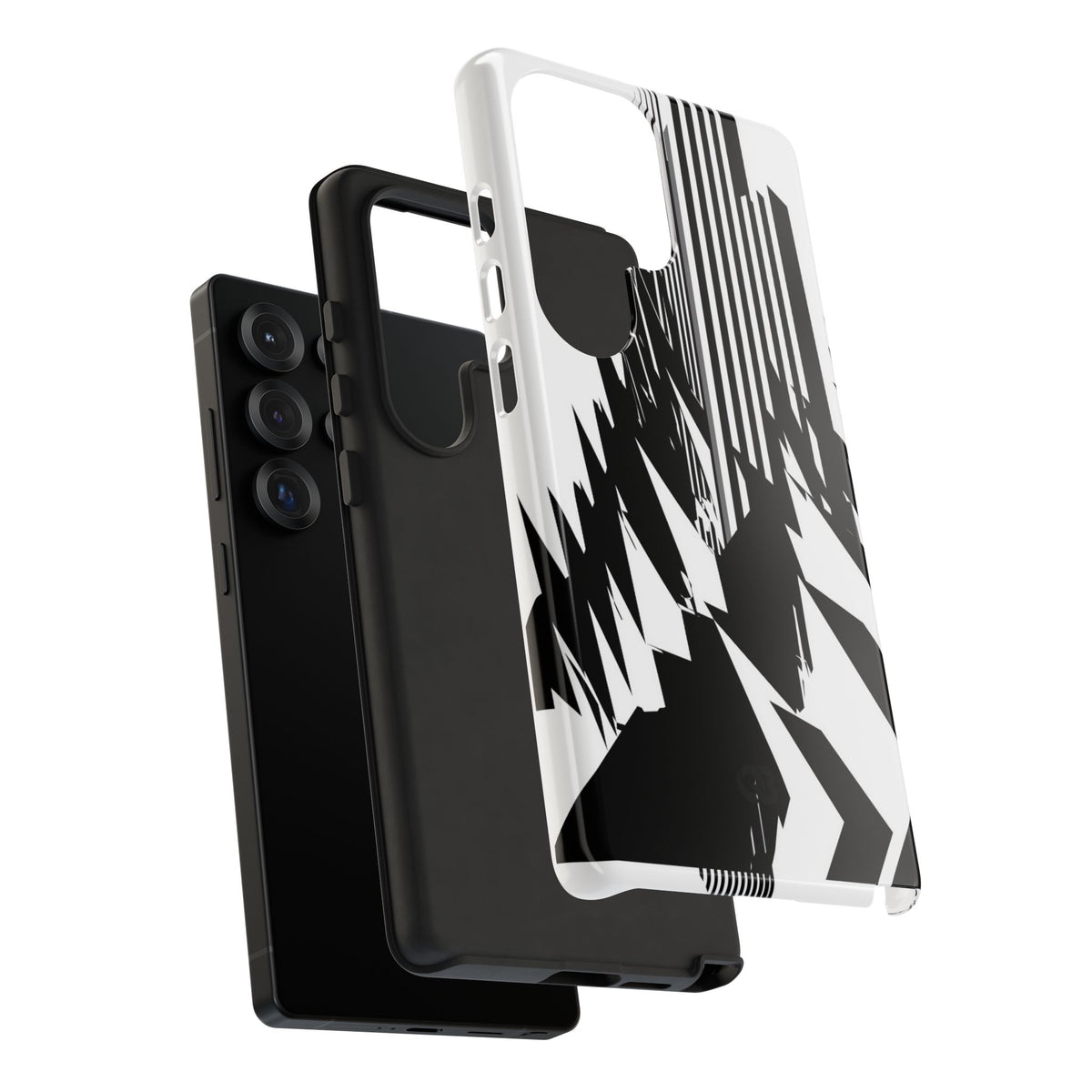White Tough Phone Case for Samsung - Shattered Vector Spire