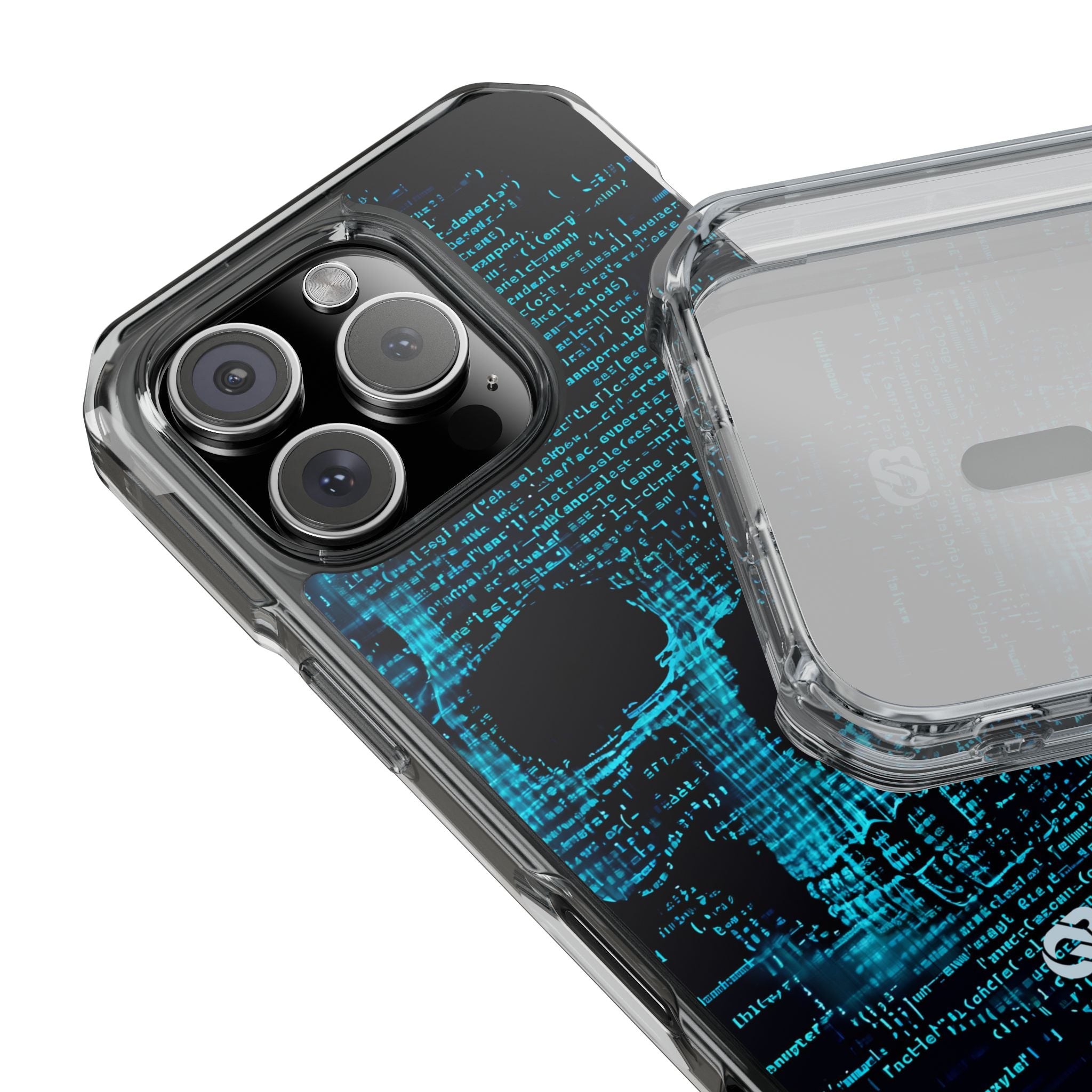 Cyan Glitch Skull · Impact Custodia per iPhone · Magsafe
