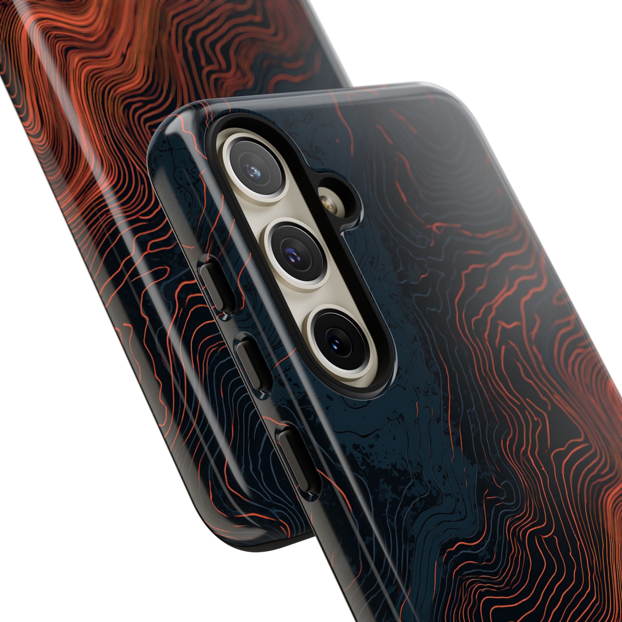 Black Tough Phone Case for Samsung - Volcanic Basalt Map