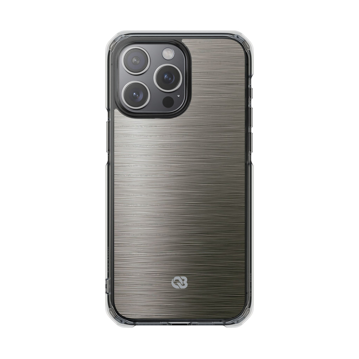 Grey Impact MagSafe Phone Case for iPhone - Brushed Industrial Steel