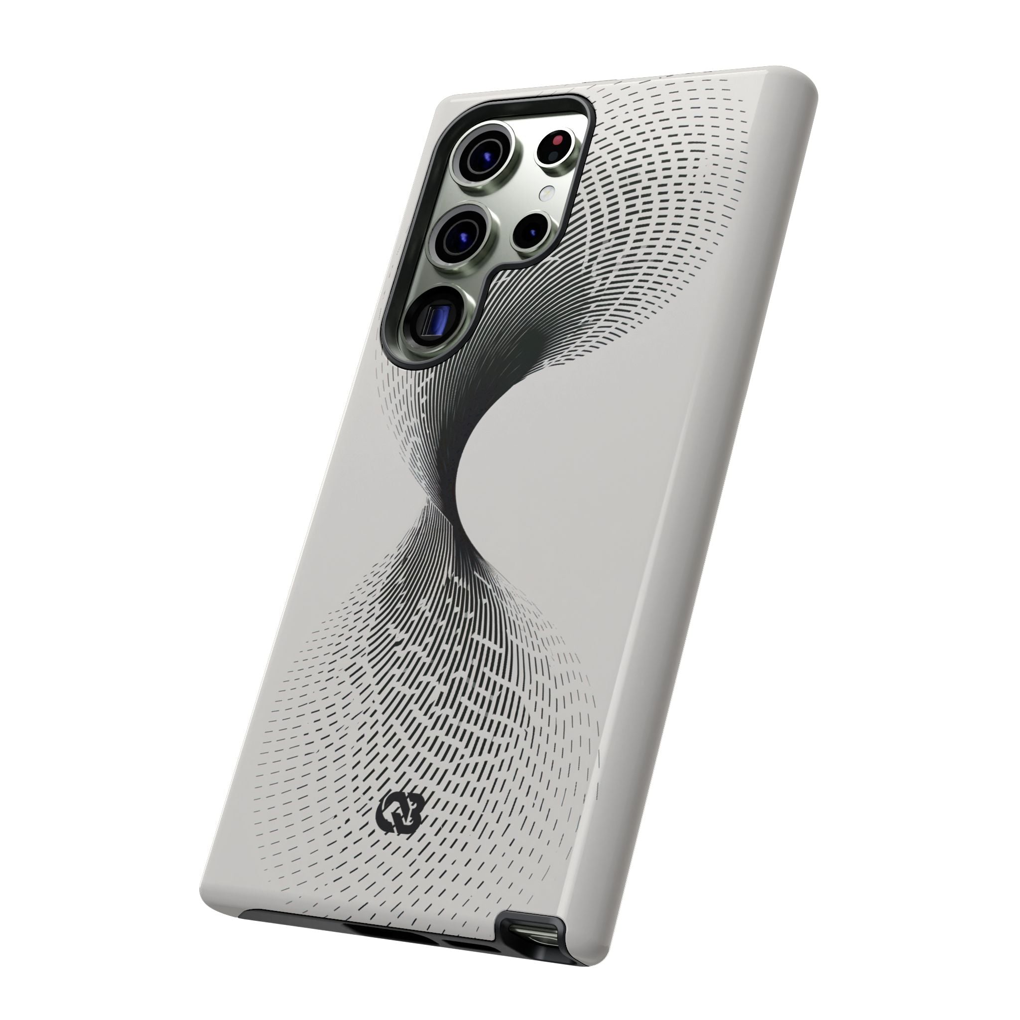 White Tough Phone Case for Samsung - Linear Torsion Grid