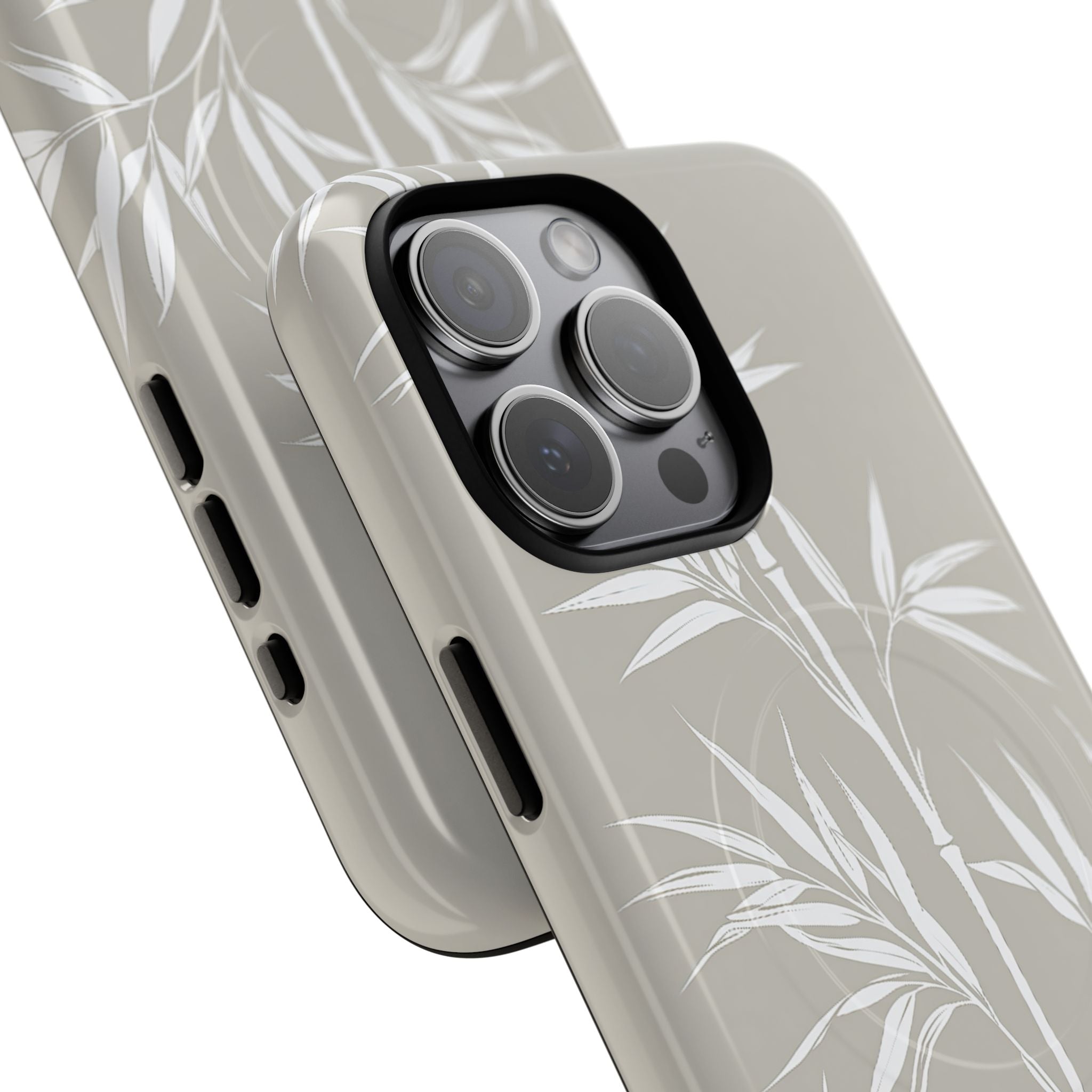 Beige Tough 2.0 Magsafe Phone Case for iPhone - Sandstone Bamboo Stalks