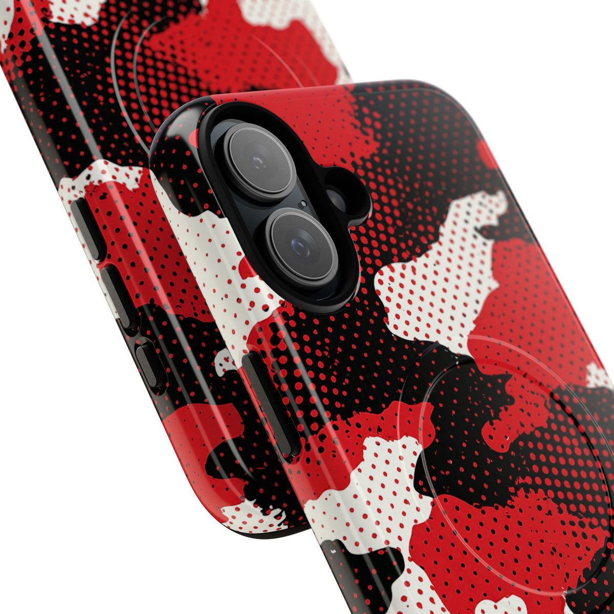 Crimson Halftone Camo · Tough 2.0 Magnetic Phone Case for iPhone · Red