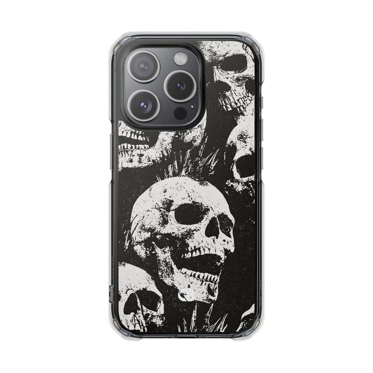Punk Skull Riot · Clear Impact Magnetic Phone Case for iPhone · Black