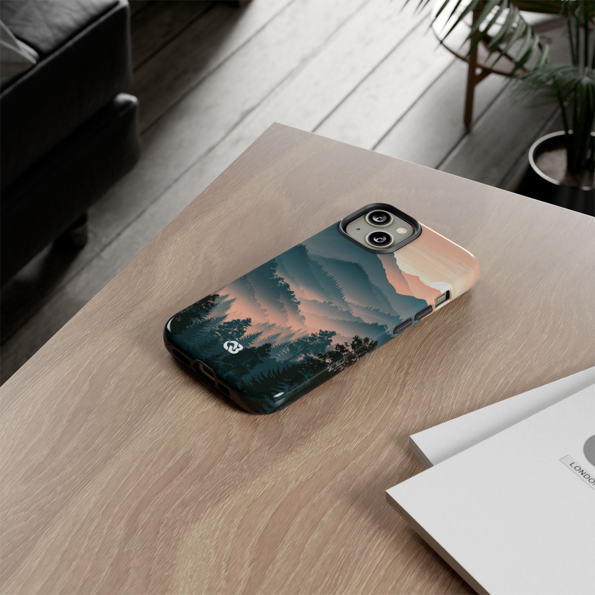 Teal Tough Phone Case for iPhone - Alpine Teal Horizon