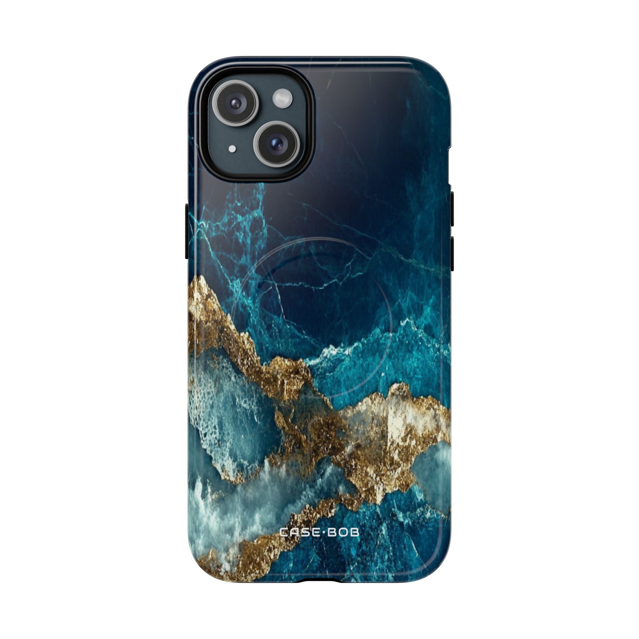 Jagged Gold Split iPhone 15 Plus Case - Tough+